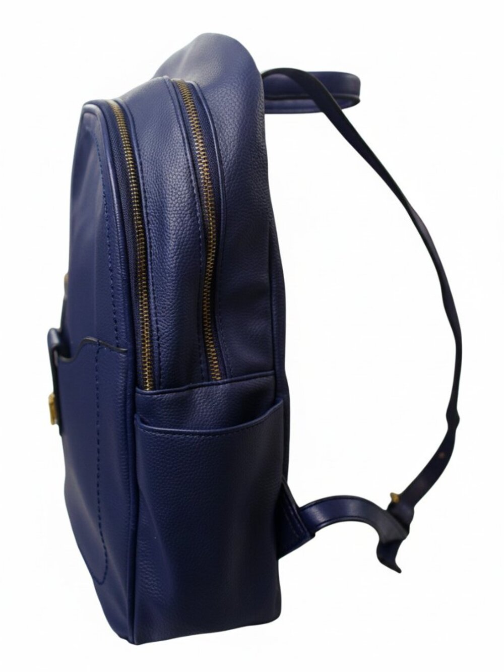 Rosetti Navy Faux Leather Laptop Backpack Work Travel Bag w/ Gold Hardware Chic - Picture 2 of 14